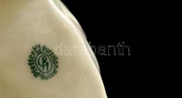 Pfeffer Porzellan Gotha. Dakszli  kutya. Jelzett, kézzel festett, hibátlan 16 cm