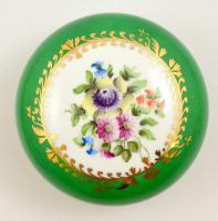 Herendi virágmintás bonbonniere. Kézzel festett részben, jelzett, hibátlan. d: 12 cm