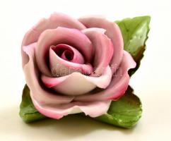 Herendi rózsa dísz. Kézzel festett, jelzett, minimális lepattanással 7 cm