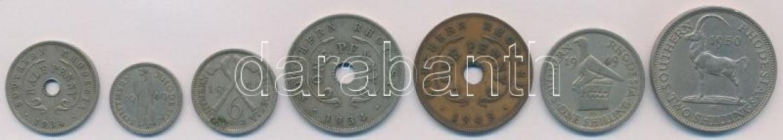 Dél-Rodézia 1934-1951. 1/2p-2Sh (7xklf) T:1-,2,2- Southern Rhodesia 1934-1951. 1/2 Penny - 2 Shillings (7xdiff) C:AU,XF,VF