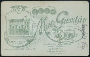 cca 1910 dr. Langsfeld Géza későbbi kabinetirodai tanácsos katonaportréja, keményhátú fotó, Igló-Pop...