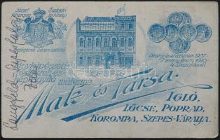 cca 1910 Langsfeld-Szepesfalvi Béla katonaruhás fotója, keményhátú fotó, Igló-Poprád, Matz és Társa ...