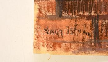 Nagy jelzéssel: Madáretető. Pasztell, papír, kis szakadással, felcsavarva, 63×48 cm