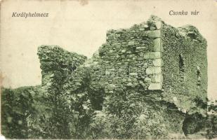 Királyhelmec, Helmec, Kralovsky Chlumec; Csonka vár. Klein József kiadása / castle ruins (EK)