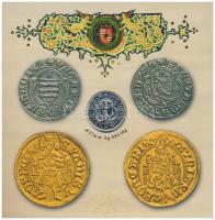 2008. 1Ft-100Ft 7klf db + Mátyás denár Ag fantáziaverete "Reneszánsz emlékév" dísztokos fo...