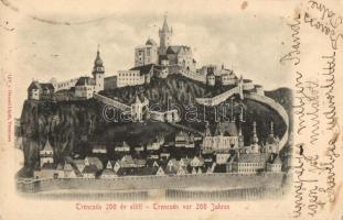 Trencsén, Trencín; a vár 200 évvel ezelőtt / castle 200 years ago (fl)