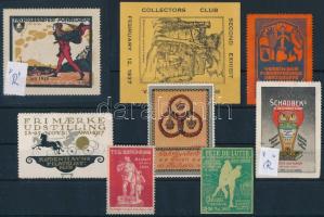 1901-1937 8 db klf külföldi (német, angol, francia) levélzáró stecklapon "R"