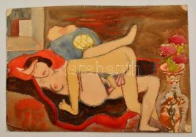 AP jelzéssel: Pornográf képek ( 5 db). Akvarell-ceruza, papír, 20×30-29×36 cm