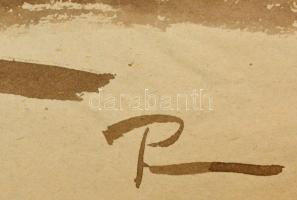 Pán Artúr (1894-?) : Flört. Lavírozott tus ( 2 db), papír, jelzett,  29×41 cm (2×)