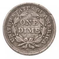 Amerikai Egyesült Államok 1856. 1d Ag (2,45g) T:3 többszörös ü.
USA 1856. 1 Dime Ag (2,45g) C:F mul...
