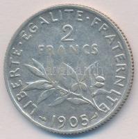 Franciaország 1905. 2Fr Ag T:2,2- France 1905. 2 Francs Ag C:XF,VF