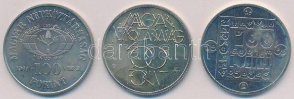 1984. 100Ft Cu-Ni "FAO - Ha kivágod, ültess is" + 1985. 100Ft alpakka "Kulturális Fór...
