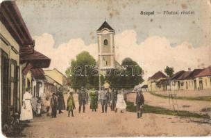 Szepsi, Abaújszepsi, Moldava nad Bodvou; Fő utca, templom / main street, church (Rb)