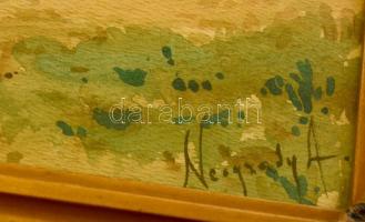 Neogrády jelzéssel: Balaton part. Akvarell, papír, üvegezett sérült keretben, 17×24  cm