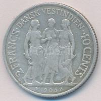 Dán Nyugat-India 1906. 40c/2Fr "IX. Keresztély" T:2-
Danish West Indies 1906. 40 Cents / ...