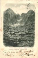 1900 Tátra, Lomnici csúcs, Kőpataki-tó, Stengel&Co. 8964 / mountain with lake