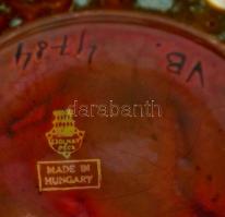 Zsolnay eozin mázas díszváza, formába préselt porcelánfajansz, jelzett (pajzs), pereménél restaurált...