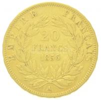 Franciaország / Második Császárság 1856A 20Fr Au "III. Napóleon" (6,4g/0.900) T:2,2-
 Fra...