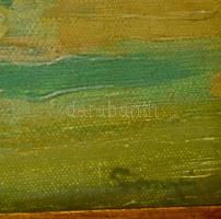 Tornyai jelzéssel: Táj. Olaj, karton, üvegezett keretben, 21×40 cm