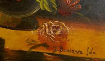 Benczúr jelzéssel: Virágcsendélet. Olaj, karton, üvegezett keretben, 23×19 cm