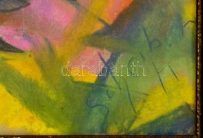 Scheiber jelzéssel: Padon. Pasztell, papír, üvegezett keretben, 40×29 cm