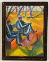 Scheiber jelzéssel: Padon. Pasztell, papír, üvegezett keretben, 40×29 cm