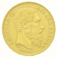 Belgium 1875. 20Fr Au II. Lipót (6,44g/0.900) T:2  Belgium 1875. 20 Francs Au Leopold II (6,44g/0.900) C:XF Krause KM#37