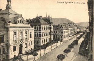Besztercebánya, Banská Bystrica; Bíróság utca, Kereskedelmi Iparkamara / Súdova ulica / street view, Chamber of Commerce