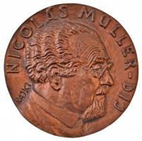 Rajki László (1939-) 2002. "Nicolás Müller-díj / Nicolás Müller FIAP - Regionális Műhely - Orosháza" kétoldalas Br plakett (98mm) T:2