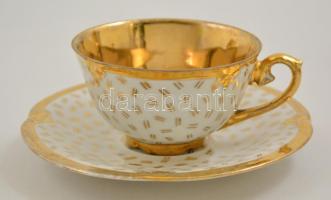 Drasche porcelán mokkás készlet, kézzel festett, jelzett, hibátlan, hiányos