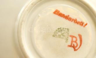 Drasche porcelán mokkás készlet, kézzel festett, jelzett, hibátlan, hiányos