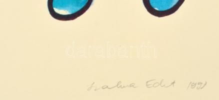 Szalma Edit (1964-): Bohócfej VII. Színes szitanyomat, számozott (6/10), papír, jelzett, üvegezett k...