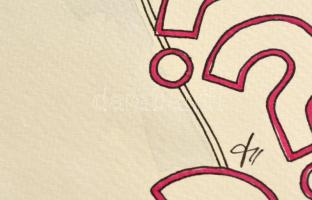 Kun Sarolta (1990- ): Madonna. Akvarell-tus, papír, jelzett, 40×30 cm