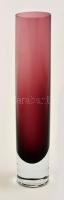 Muránói sommerso váza ,fújt, jelzés nélkül, kétrétegű, gyári hibával, m:21,5 cm