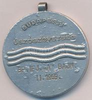 1969. Budapest Úszószövetség - BP. Ifj. A Bajn. II. 1969 ezüstözött fém díjérem füllel. Szign.: Kovács (40mm) T:2