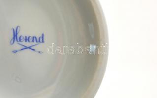 Herendi virágmintás (tanulómintás) porcelán fedeles váza, kézzel festett, jelzett, hibátlan, m: 20 c...