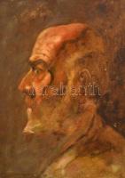 Mednyánszky jelzéssel: Férfi portré. Olaj, karton, foltos, sérült keretben, 50×36 cm