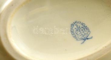 Herendi petrezselyemmintás porcelán tojás, kézzel festett, jelzett, hibátlan, 16,5×11×9,5 cm