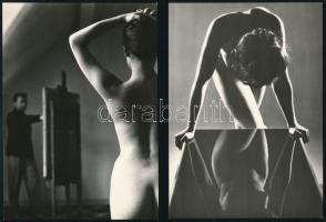 cca 1967 Zdeněk Virt (1925-2008): Női aktok, 2 db fotó az Akty albumból, hátulján feliratozva, különböző méretben