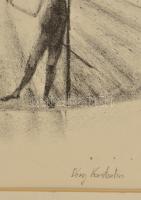 Déry Konstantin (1976-): Színház. Litográfia, papír, jelzett, keretben, 25×31 cm