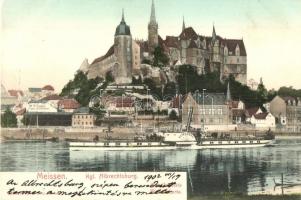 3 db RÉGI német városképes lap / 3 pre-1945 German town-view postcards, Meissen, Dresden, Berlin lit...