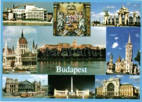 13 db MODERN budapesti városképes lap (3 régi) / 13 modern Hungarian town-view postcards, Budapest (...