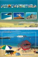 4 db MODERN képeslap a Kanári-szigetekről, hátoldalakon sakkbélyegzésekkel / 4 modern postcards from...