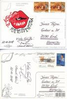 4 db MODERN képeslap a Kanári-szigetekről, hátoldalakon sakkbélyegzésekkel / 4 modern postcards from...