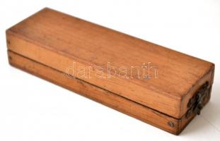 Régi fenőkő, fa dobozban, 4x13 cm