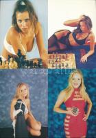 7 db MODERN erotikus sakk motívumlap, hátoldalon levelezési sakk / 7 modern erotic chess motive postcards, correspondence chess cards on the backsides