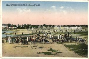 Hajdúszoboszló, Strandfürdő, fürdőzők. Kiadja Balogh Kálmán, Petrányi felvétele (EK)