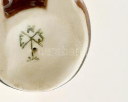 Ens porcelán kutya. Kézzel festett, jelzett, hibátlan.  10,5 cm