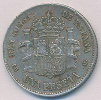Spanyolország 1891. 1P Ag "XIII. Alfonz" (5,03g) T:2 ph.
Spain 1891. 1 Peseta Ag "Al...