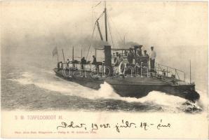 Osztrák-magyar 11. torpedóromboló / S.M. Torpedoboot XI. (SM Torpedoboot 11, later Francesco Rismondo) / K.u.K. Kriegsmarine Tb 11, torpedo boat. Phot. Alois Beer (apró szakadás / tiny tear)